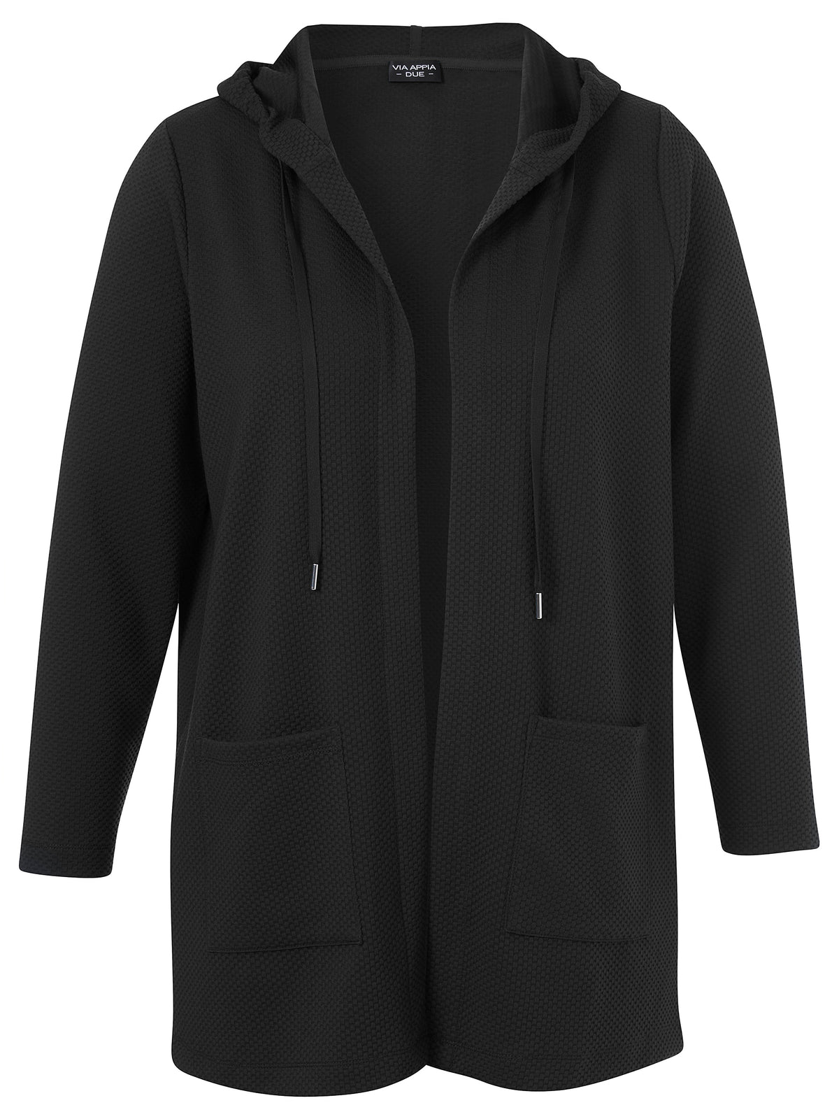 Via Appia Due Hooded Cardigan in Black