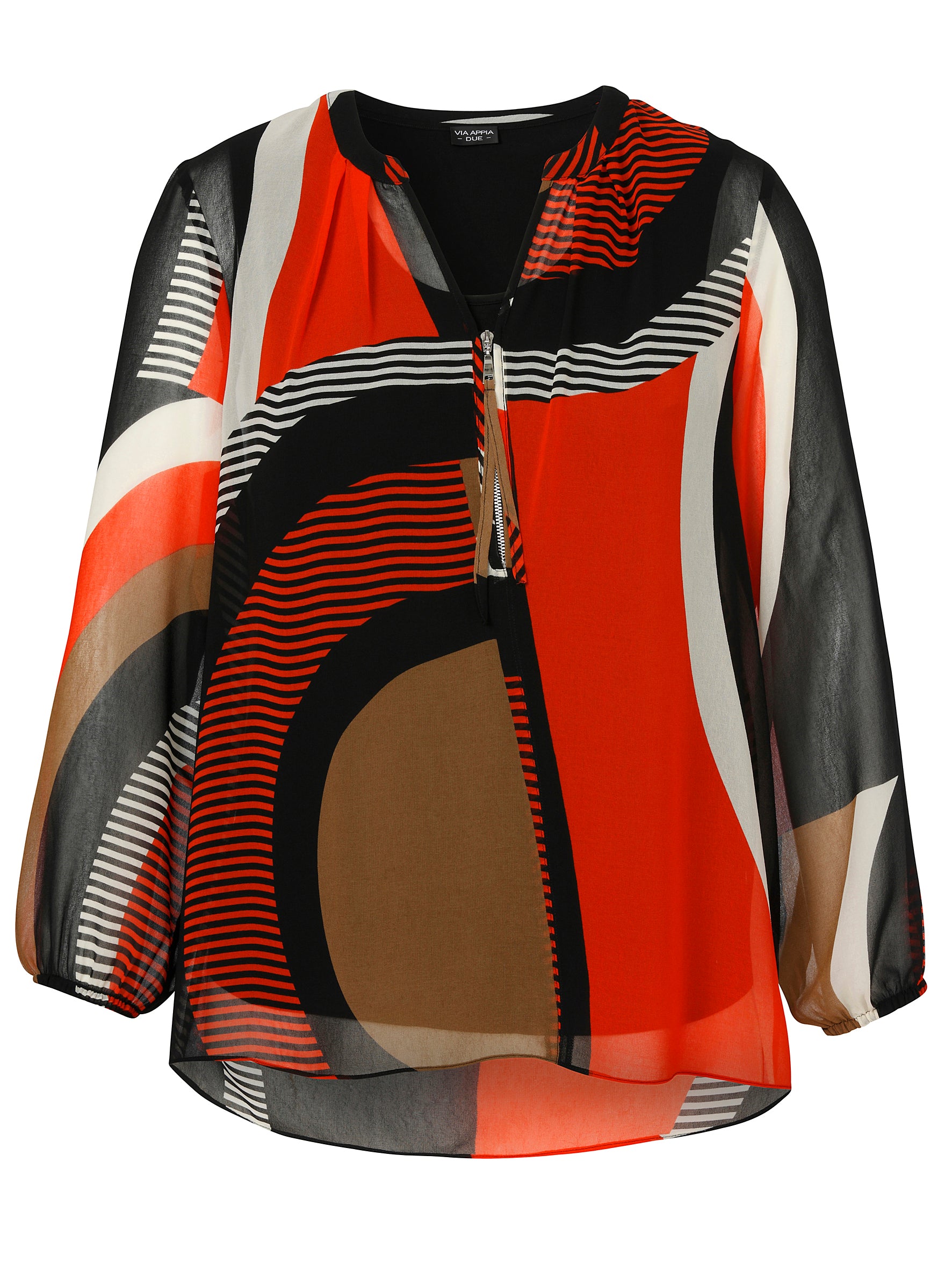 Via Appia Due Blouse in Black Orange