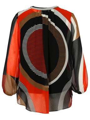 Via Appia Due Blouse in Black/Orange