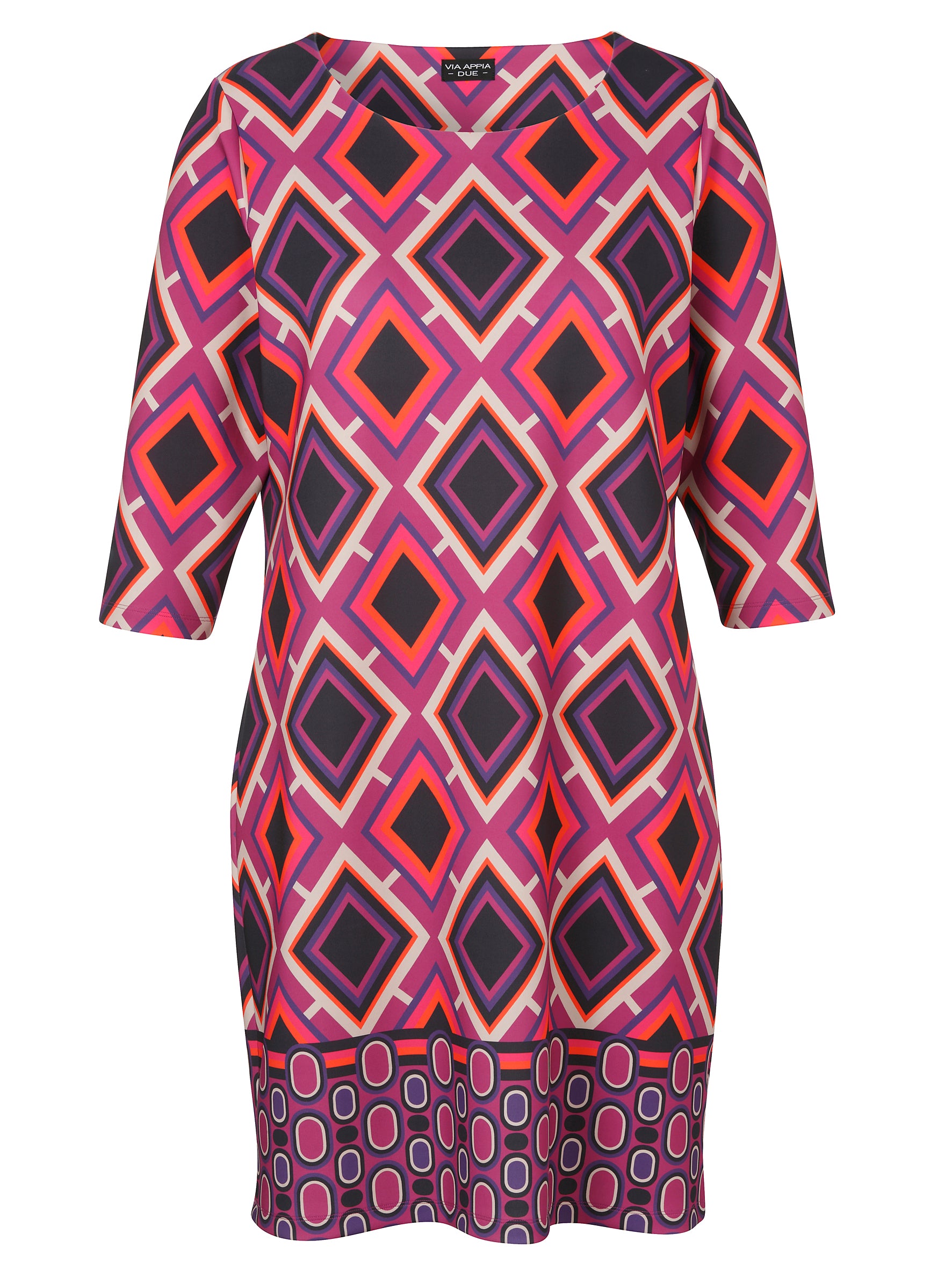 Via Appia Due Diamond Print Dress