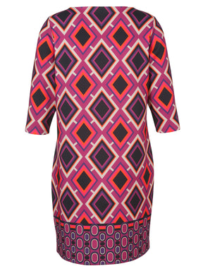 Via Appia Due Diamond Print Dress