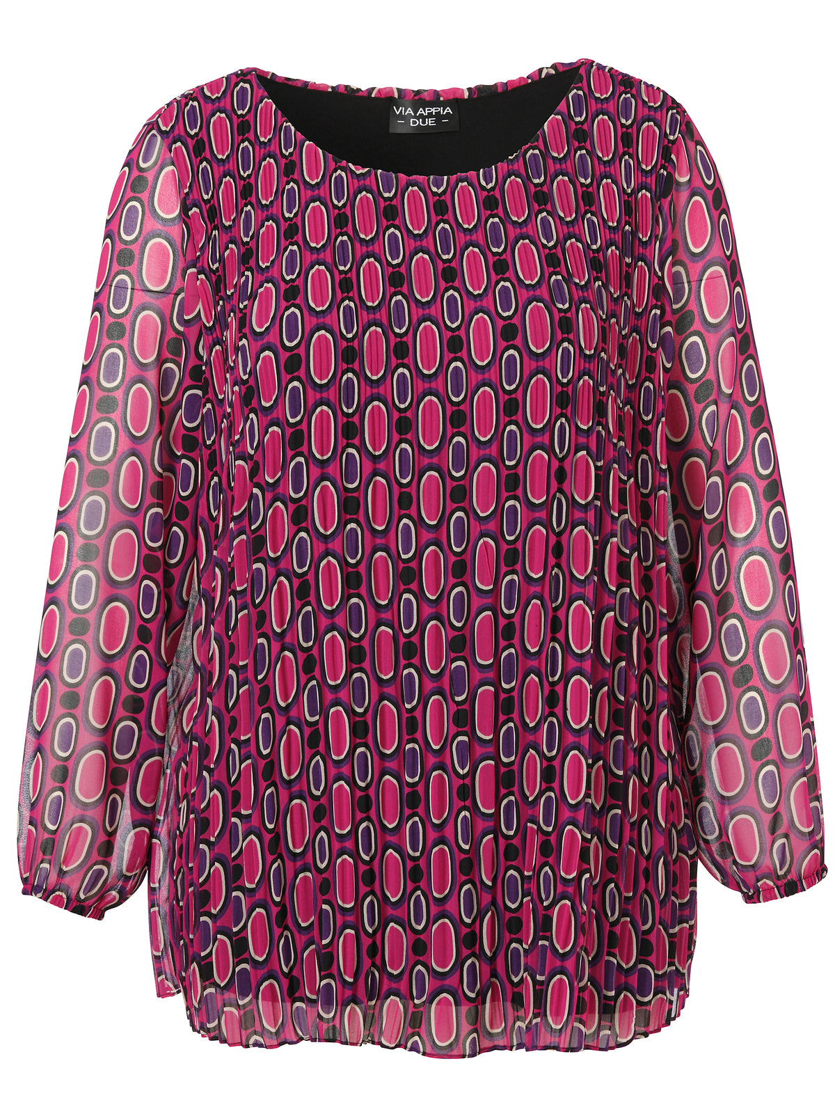 Via Appia Due Plisse Blouse in Purple