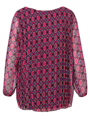 Via Appia Due Plisse Blouse in Purple