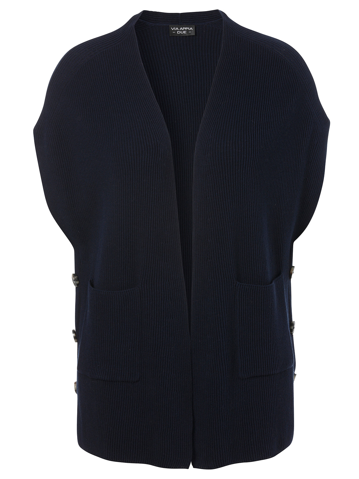 Via Appia Due Navy Sleeveless Cardigan