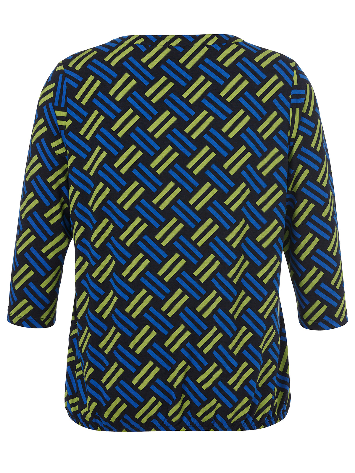 Via Appia Due Blouse with Geo Print in Green and Blue