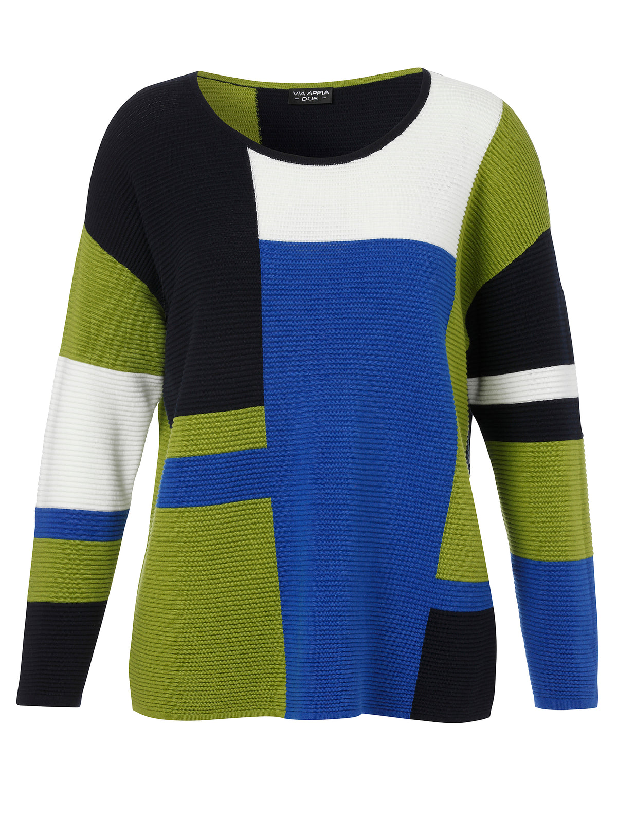 Via Appia Due Multi Coloured Knit Jumper-Green/Blue