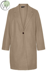 Vero Moda Curve Mari Coat in Taupe