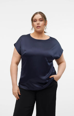 Vero Moda Curve Merle T-Shirt in Navy