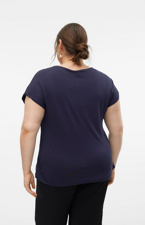 Vero Moda Curve Merle T-Shirt in Navy