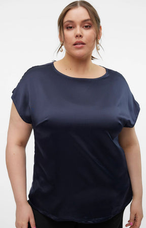 Vero Moda Curve Merle T-Shirt in Navy