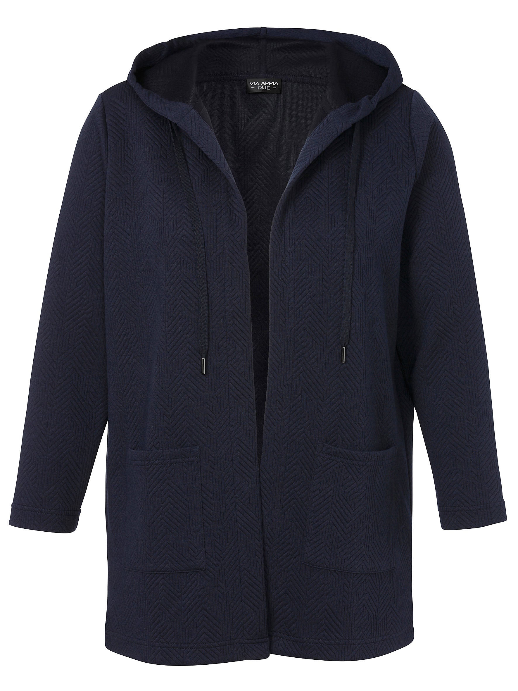 Via Appia Due Hooded Cardigan in Navy