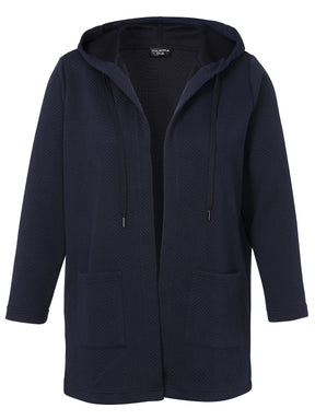 Via Appia Due Hooded Cardigan in Navy