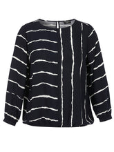 Via Appia Due Navy Stripe Blouse