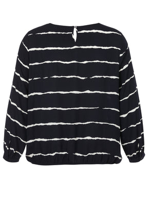 Via Appia Due Navy Stripe Blouse