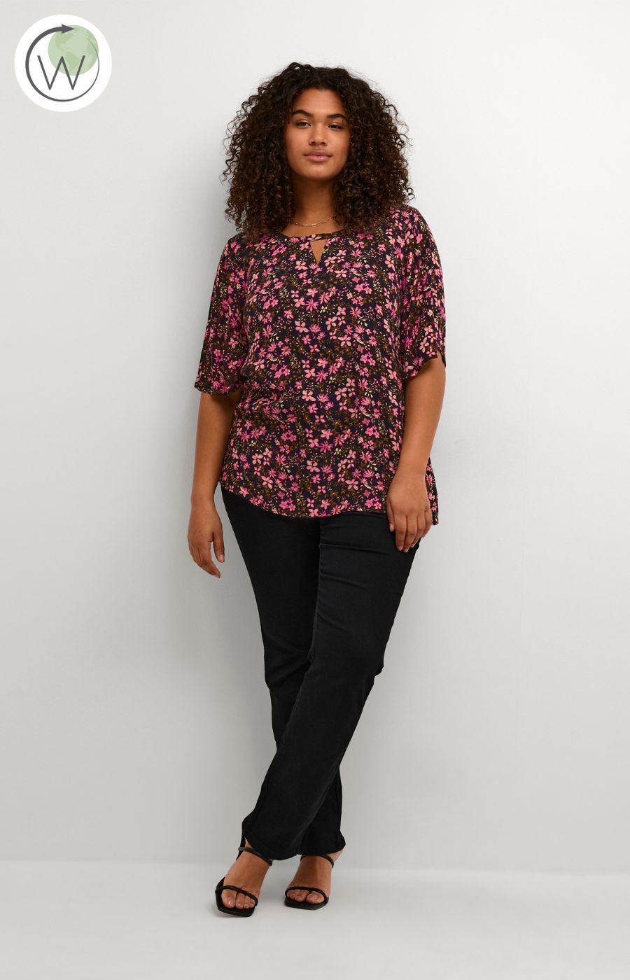 Kaffe Ami Blouse in Pink Flower