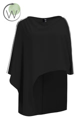 Mat Asymmetrical Black Blouse