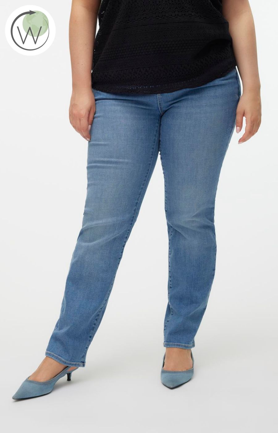 Vero Moda Curve Flash Jeans In Mid Denim