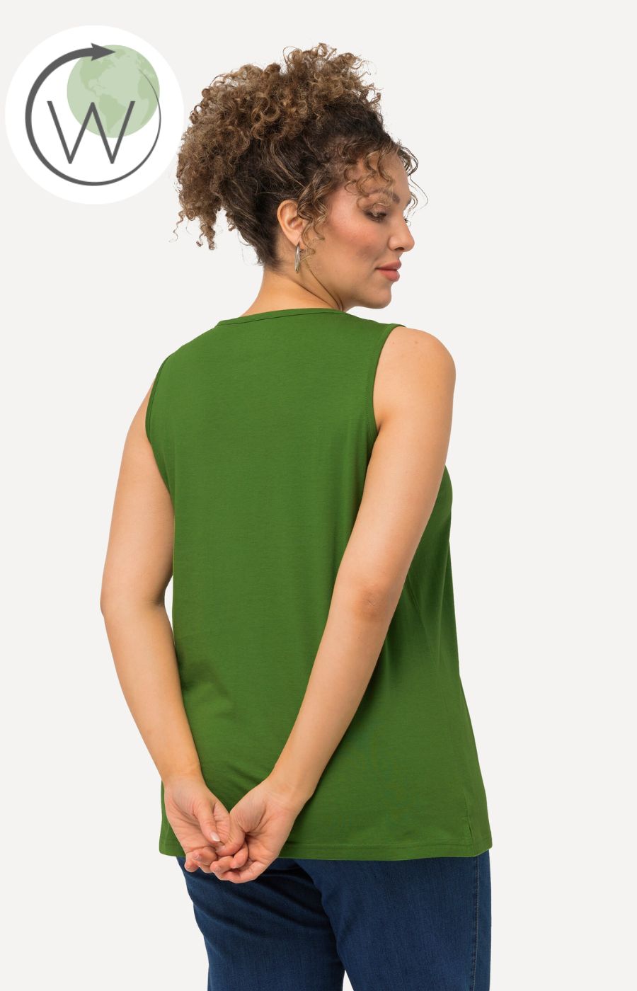 Ulla Popken Vest Top in Green