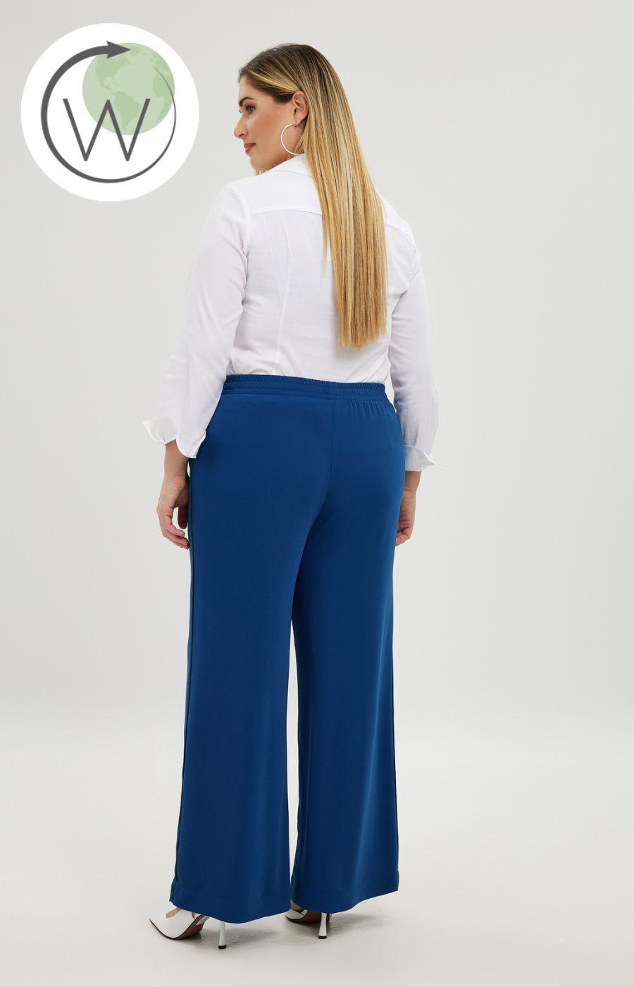 Mat Wide Leg Trousers in Sapphire Blue