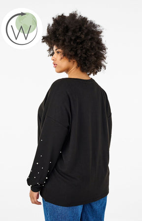 Zizzi Lucca Pearl Sleeve Knit Jumper