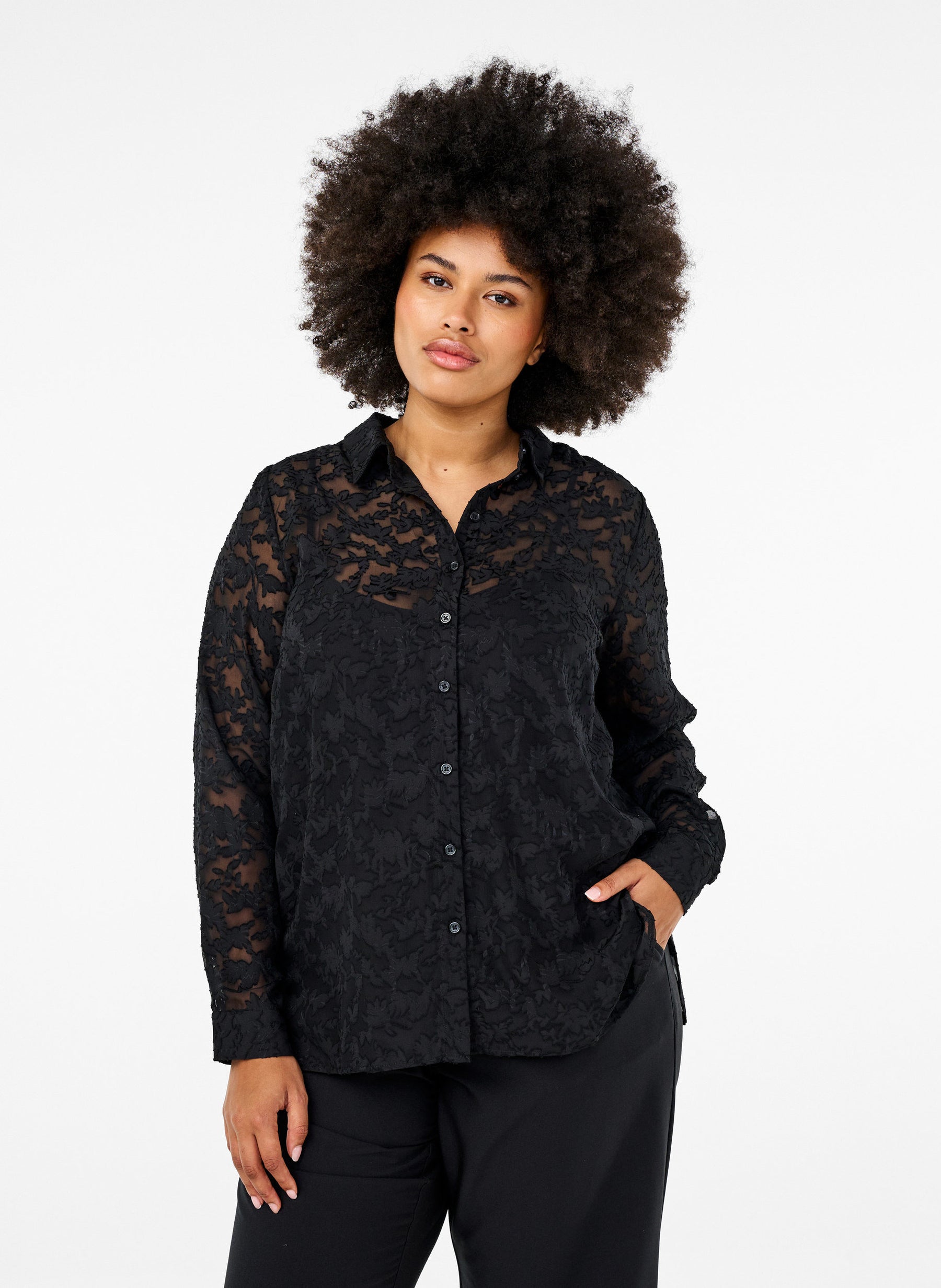 Zizzi Denita Shirt in Black