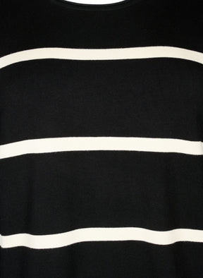 Zizzi Carrie Jumper in Black Stripe