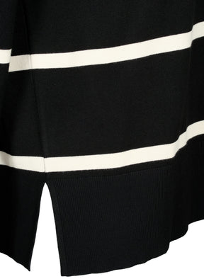 Zizzi Carrie Jumper in Black Stripe