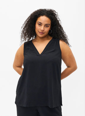 Zizzi Fiffa Sleeveless Top in Black