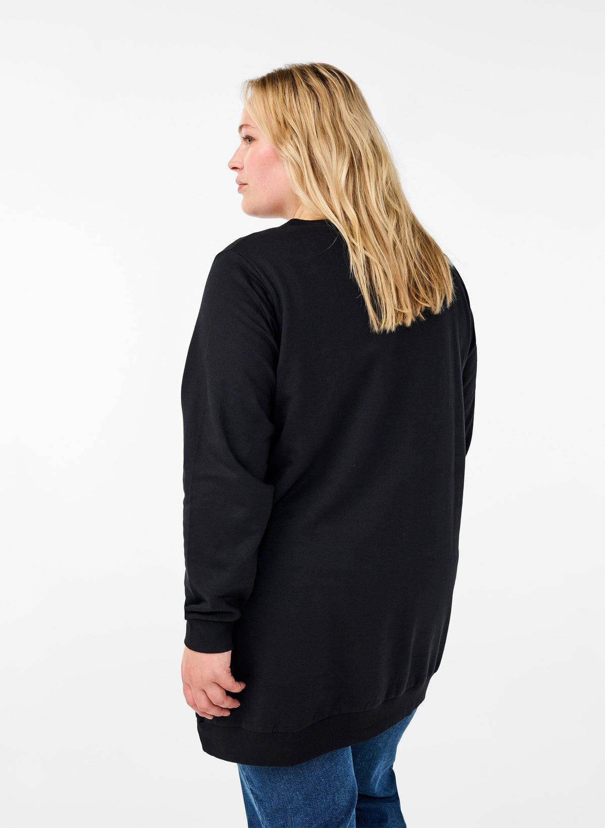 Zizzi Laura Sweater Tunic in Black