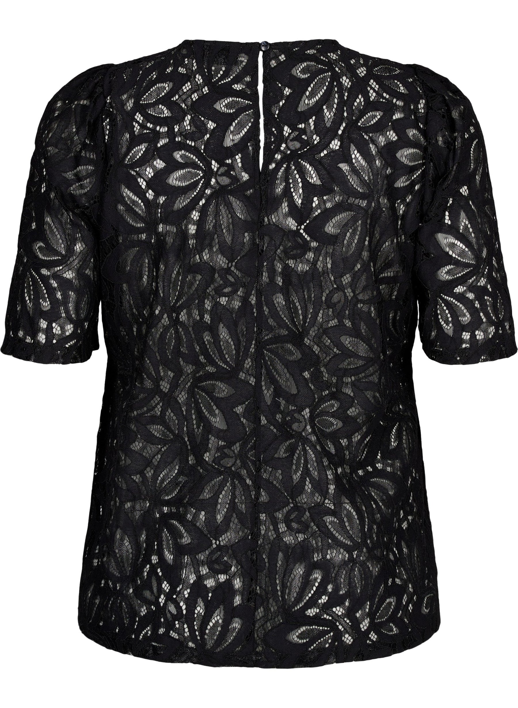 Zizzi Larasy Lace Blouse in Black