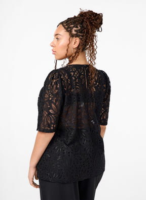 Zizzi Larasy Lace Blouse in Black