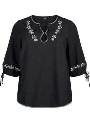 Zizzi Flex Blouse in Black