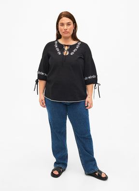 Zizzi Flex Blouse in Black