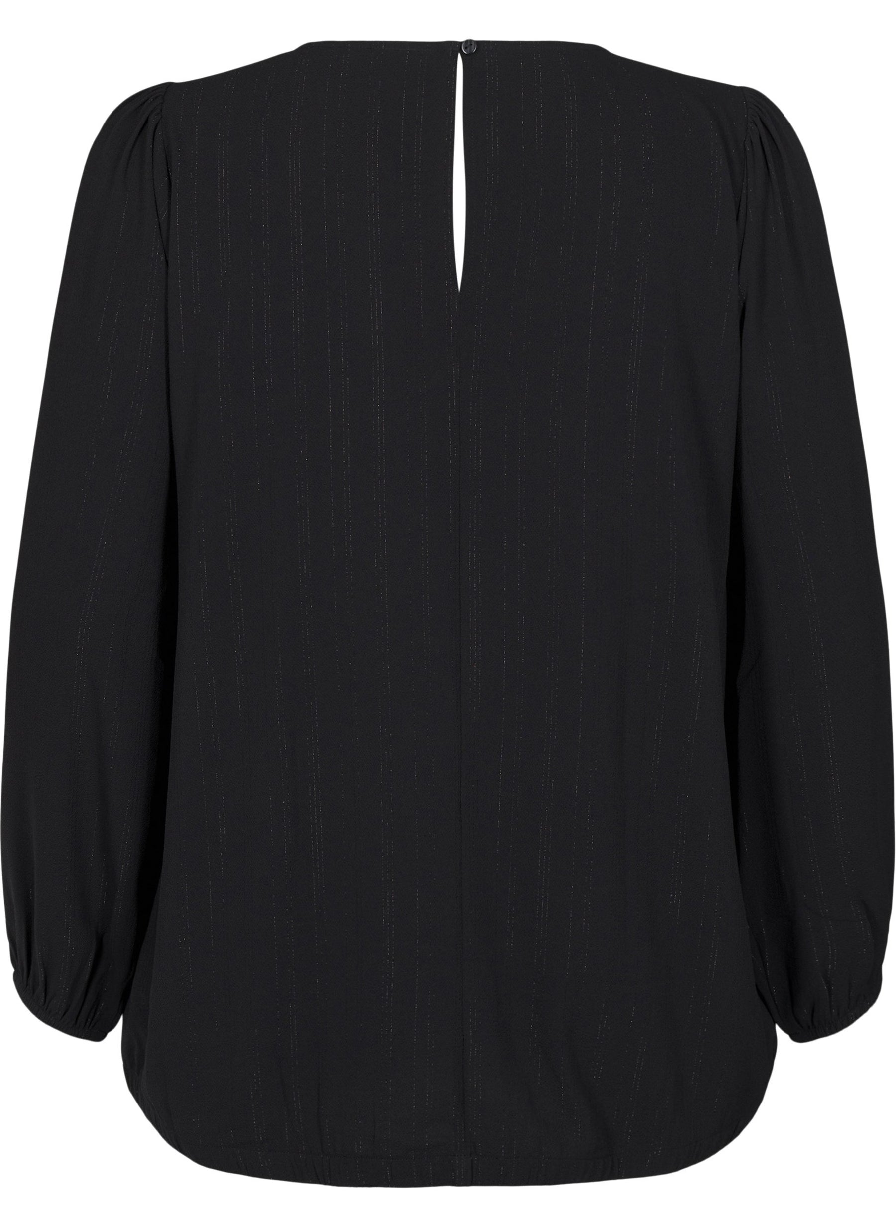 Zizzi Anni Blouse in Black Glitter