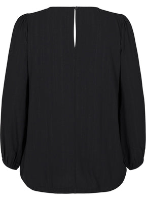 Zizzi Anni Blouse in Black Glitter