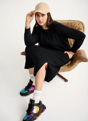 Zizzi Sia Sweater Dress in Black