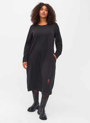 Zizzi Sia Sweater Dress in Black