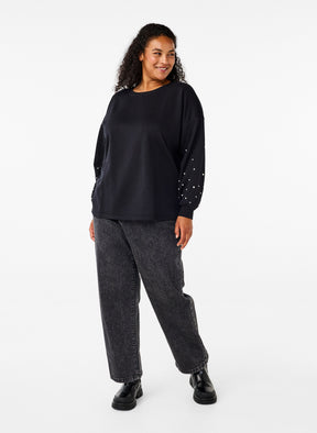 Zizzi Marissa Pearl Sweater in Black