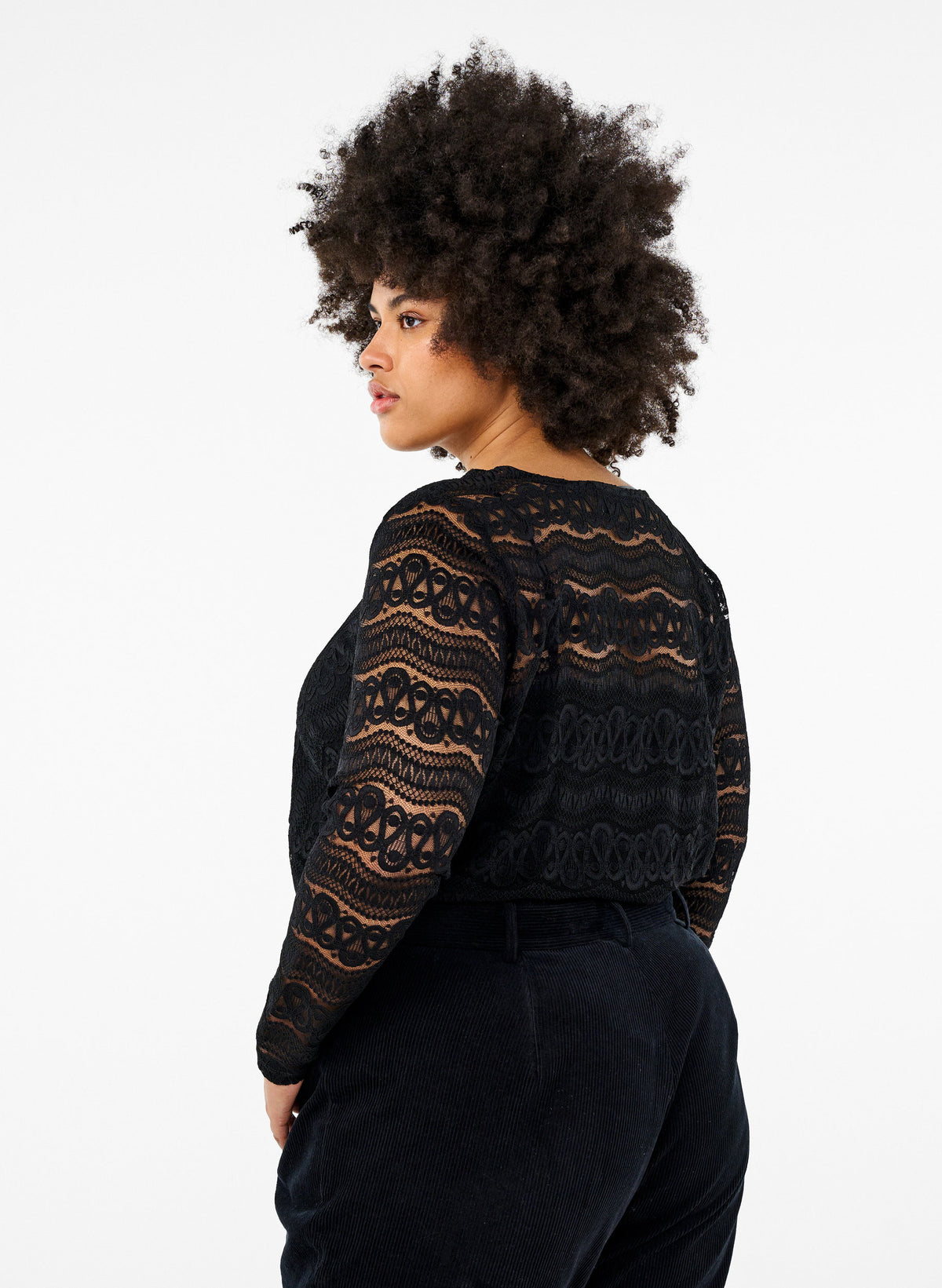 Zizzi Dana Lace Blouse in Black