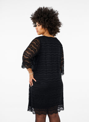 Zizzi Dana Lace Dress in Black