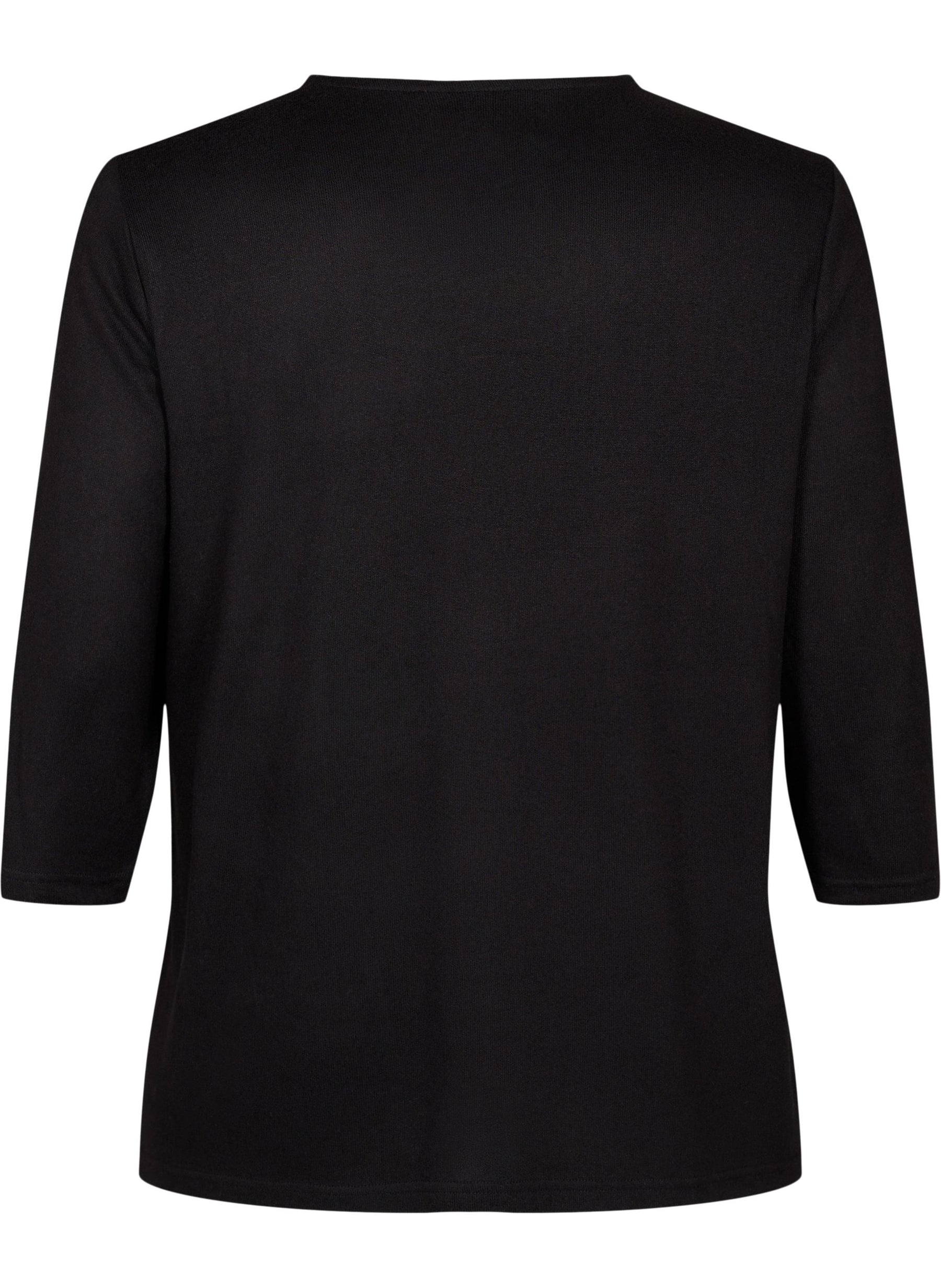 Zizzi Lucca Button Shoulder Jumper in Black