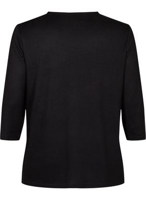 Zizzi Lucca Button Shoulder Jumper in Black