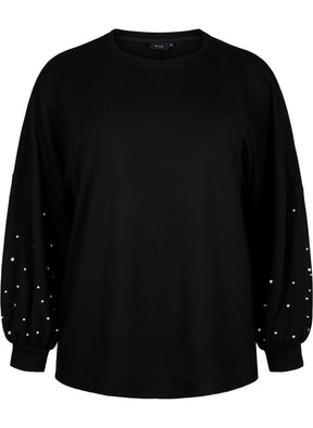 Zizzi Lucca Pearl Sleeve Knit Jumper