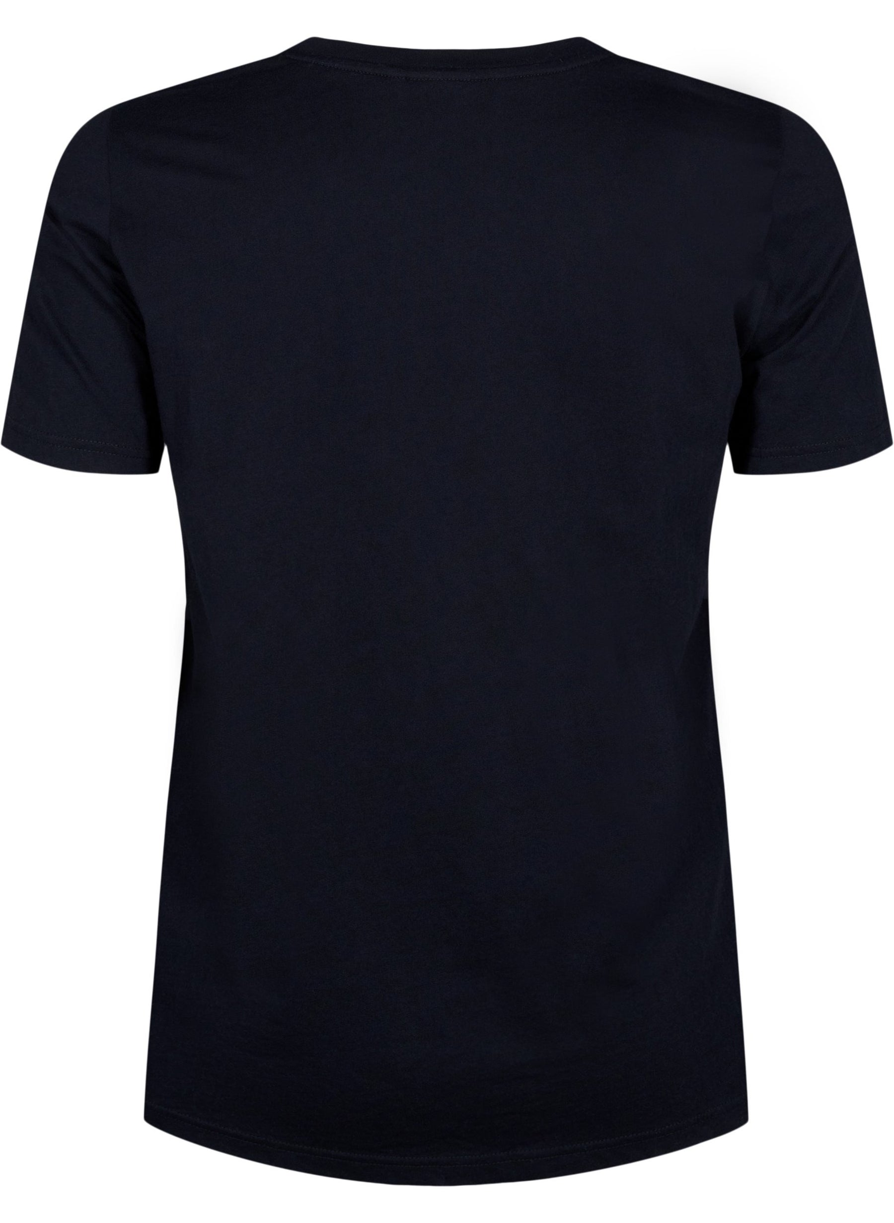 Zizzi Christmas Drinks T-Shirt in Black