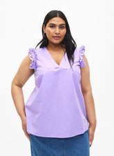 Zizzi Luka Sleeveless Top in Purple