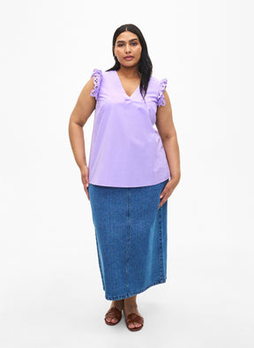 Zizzi Luka Sleeveless Top in Purple