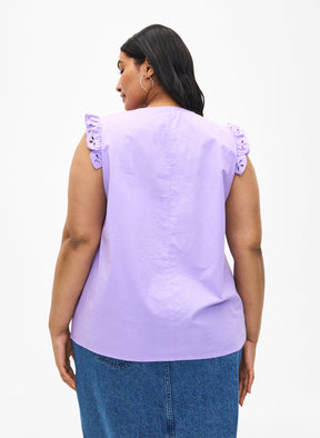 Zizzi Luka Sleeveless Top in Purple\