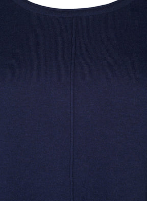 Zizzi Shape Knit Blouse in Navy