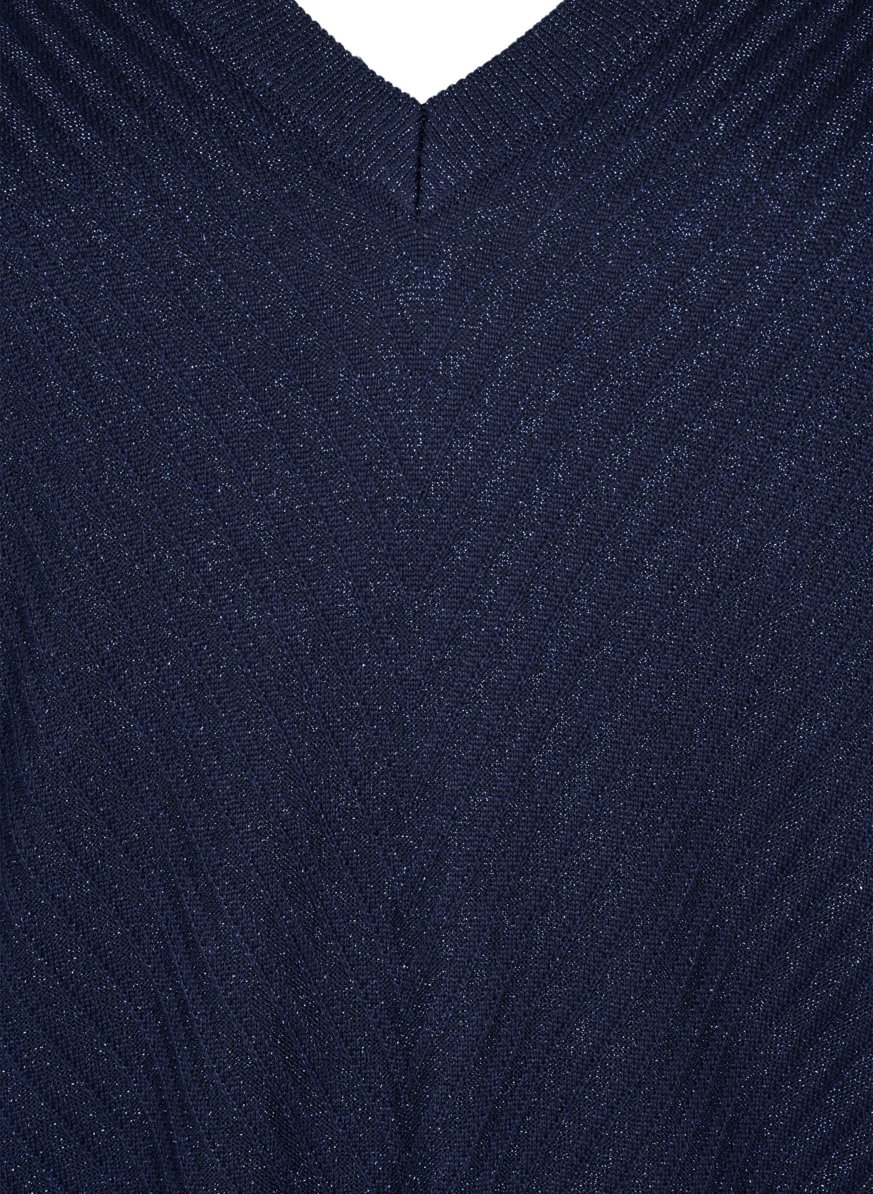 Zizzi Shimmer Knit Jumper in Navy