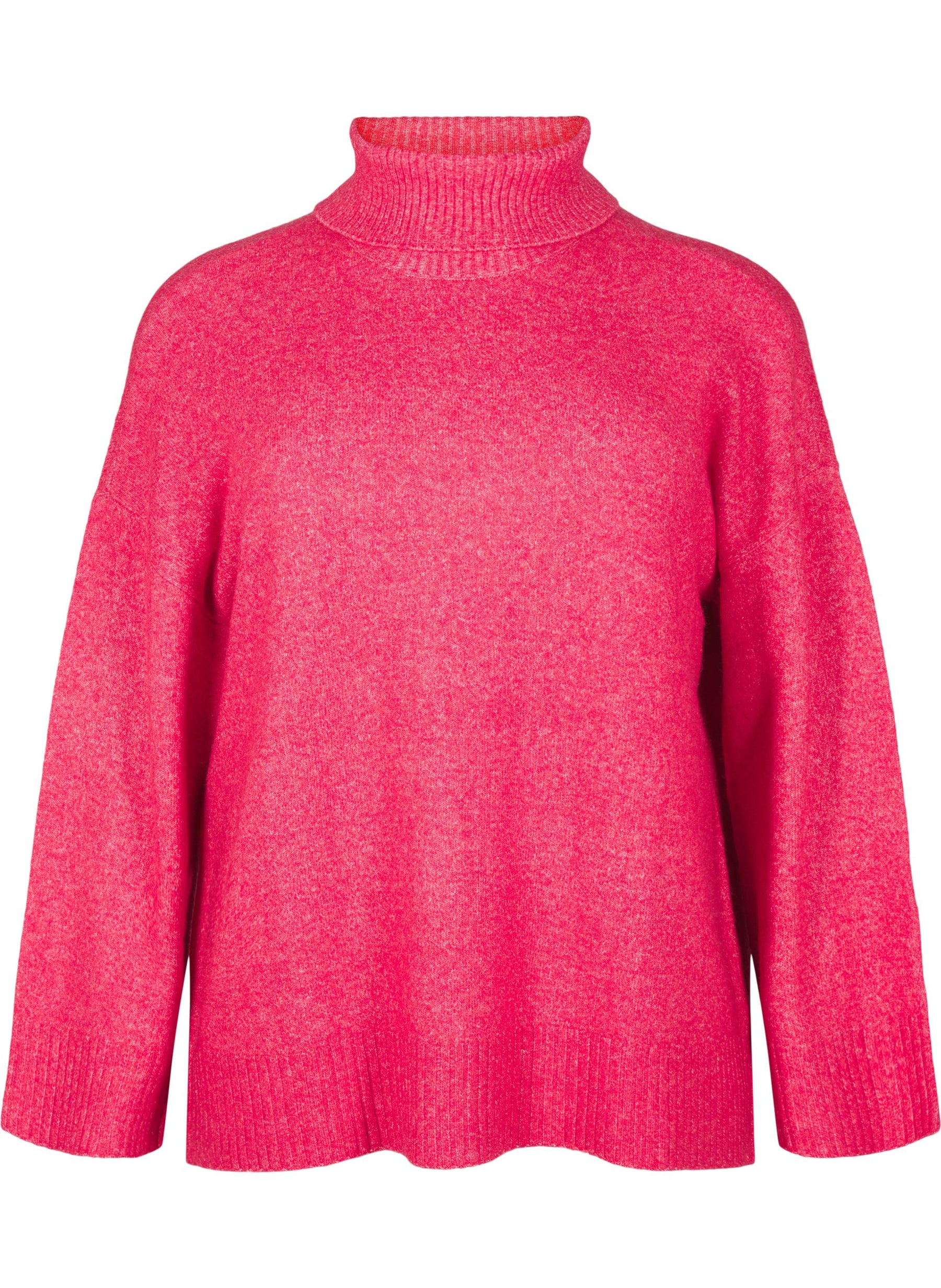 Zizzi Vista Turtleneck Jumper in Pink